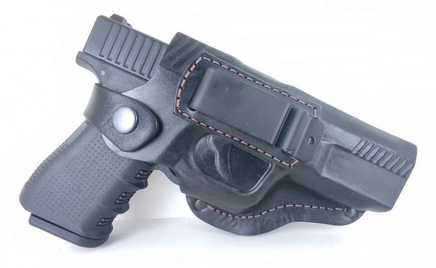 Кобура поясна для пістолета глок Glock 17 19, формована, шкіряна к005 фото