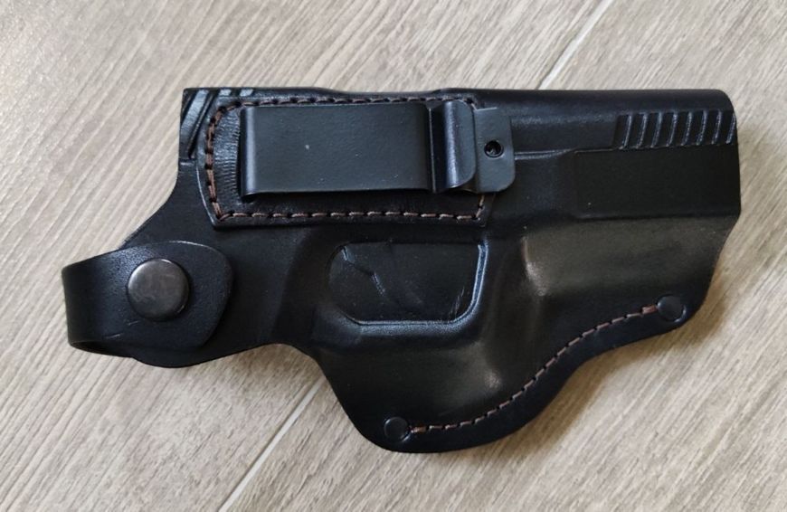 Кобура поясна для пістолета глок Glock 17 19, формована, шкіряна к005 фото