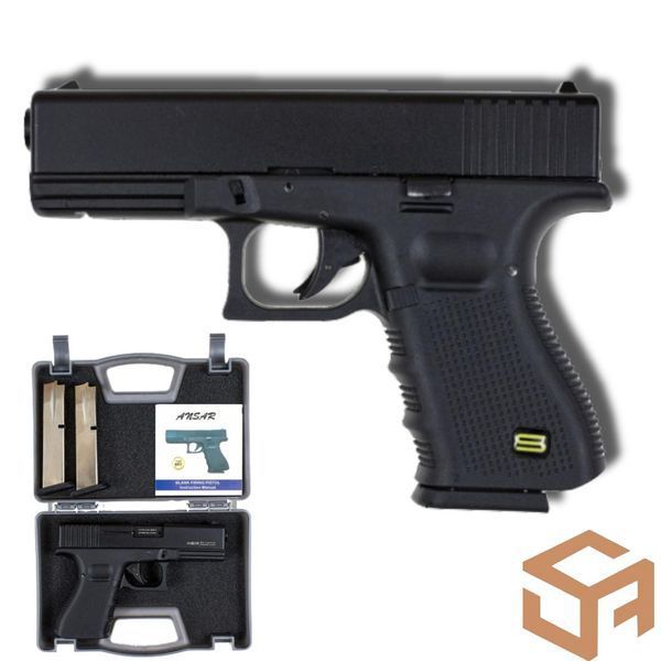 Стартовый пистолет Glock 17, SUR G17 + 20 патронов, (ANSAR BRT) с дополнительным магазином, Сигнальный под холостой патрон 9мм Sur G17 фото