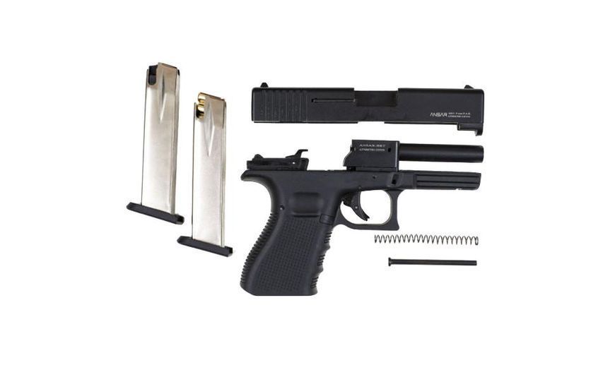 Стартовий пістолет Sur Glock 17, чорний, в розібраному стані