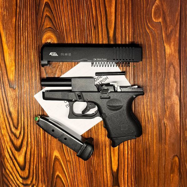 Стартовий пістолет Retay Azm Glock r26, чорний, в розібраному стані