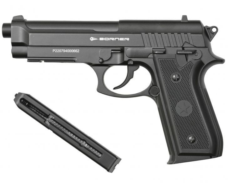 Пневматичний пістолет Beretta 92, 4.5мм, Borner 92M, метал B92m фото