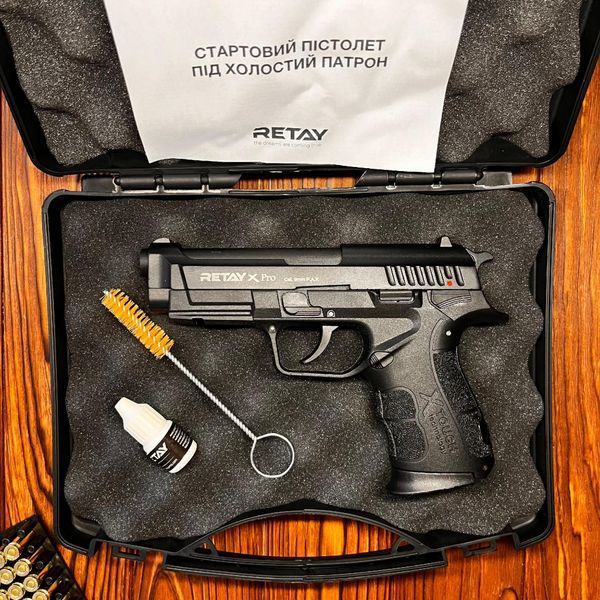 Стартовый пистолет Beretta 92, Retay XPro Black, Сигнальный пистолет под холостой патрон 9мм, Шумовой XPro фото