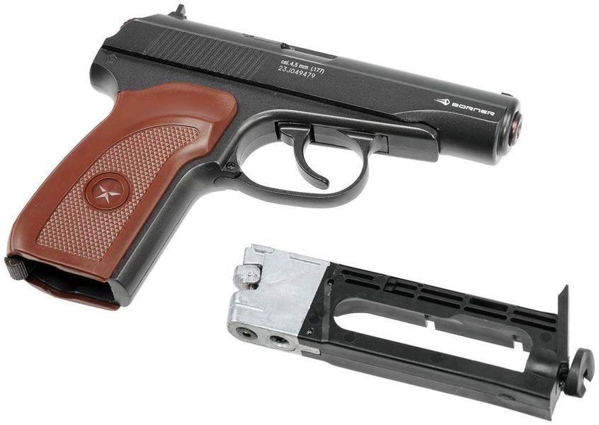 Пневматичний пістолет Макарова, Borner PM-49 Blowback, 4.5мм, Метал, Чорний pm49 Blowback фото