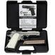 Стартовый пистолет Colt 1911, KUZEY 911-SX#3 Shiny Chrome Plating/White Grips, Сигнальный пистолет под холостой патрон 9мм, Шумовый 911-SX#3 фото 2