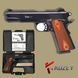 Стартовий пістолет Colt 1911, KUZEY 911#1 Black/Brown Wooden Grips, Сигнальний пістолет під холостий патрон 9мм, Шумовий 911#1 фото 1