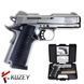 Стартовий пістолет Colt 1911, KUZEY 911-SX#1 Matte Chrome Plating/Black Grips, Сигнальний пістолет під холостий патрон 9мм, Шумовий 911-SX#1 фото 2