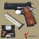 Стартовый пистолет Colt 1911, KUZEY 911-SX#2 Black/Brown Wooden Grips, Сигнальный пистолет под холостой патрон 9мм, Шумовой 911-SX#2 фото 1