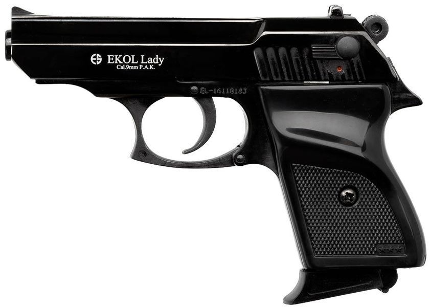 Стартовый пистолет Walther ppk, Ekol Lady черный + 20 патронов, Сигнальный пистолет под холостой патрон 9мм, Шумовый Walther ppk фото