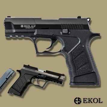 Стартовый пистолет Ekol Alp black, Сигнальный пистолет под холостой патрон 9мм, Шумовый Alp фото