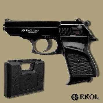 Стартовий пістолет Walther ppk, Ekol Lady чорний, Сигнальний пістолет під холостий патрон 9мм, Шумовий Lady фото