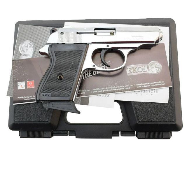 Стартовый пистолет Walther ppk, Ekol Lady, Сигнальный пистолет под холостой патрон 9мм, Шумовой lady фото