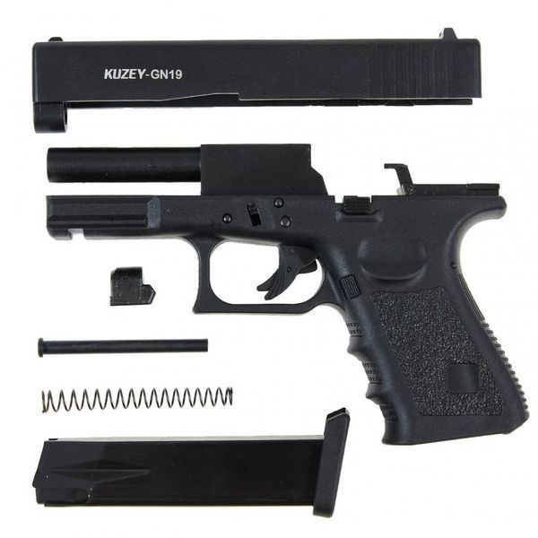 Стартовий пістолет Glock 17, KUZEY GN-19#1 Black, Сигнальний пістолет під холостий патрон 9мм, Шумовий GN-19#1 фото