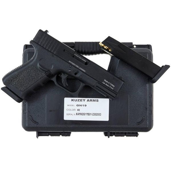 Стартовий пістолет Glock 17, KUZEY GN-19#1 Black, Сигнальний пістолет під холостий патрон 9мм, Шумовий GN-19#1 фото