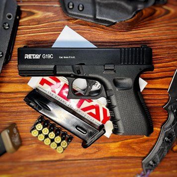 Стартовий пістолет Retay Glock 19, чорний