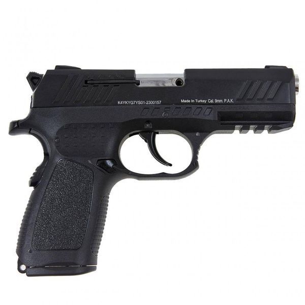 Стартовый пистолет KUZEY A-100#1 Black/Black Grips, Сигнальный пистолет под холостой патрон 9мм, Шумовой A-100#1 фото